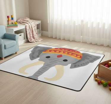 Vinyl teppich tiere elefantenkopf figur - TenStickers