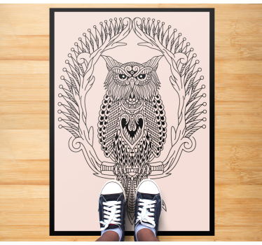 Vinyl Teppich Tiere eulen-mandala-design - TenStickers