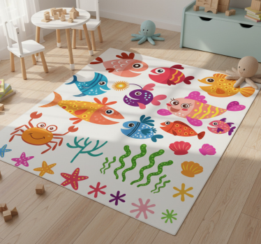 Vinyl teppich tiere fische für kinder - TenStickers