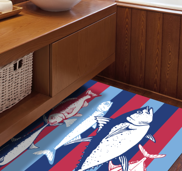 Vinyl Teppich Tiere fischstreifenillustration - TenStickers