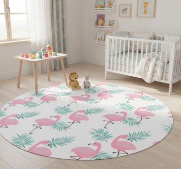 Vinyl teppich tiere im tropischen flamingo-muster - TenStickers