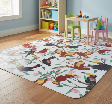 Vinyl teppich tiere fliegende papageien und tukan - TenStickers