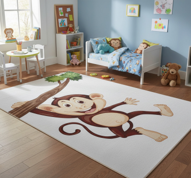 Vinyl teppich tiere frecher affe schwingt - TenStickers