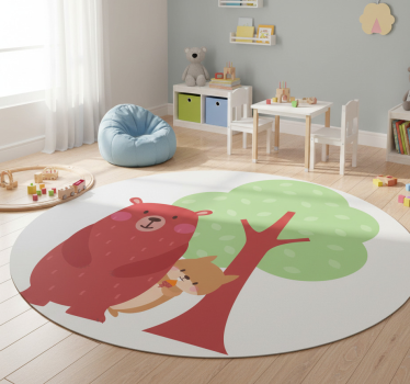 Vinyl teppich tiere freundschaft von eichhörnchen und bär - TenStickers