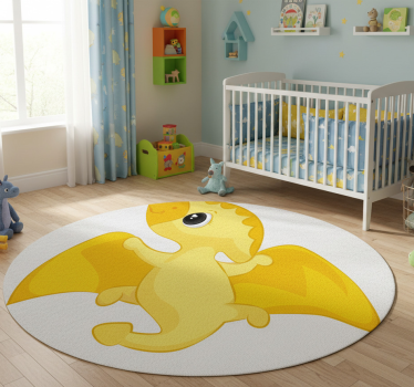 Vinyl teppich tiere fröhlicher gelber drache - TenStickers