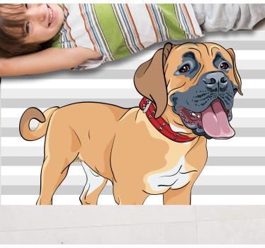 Vinyl Teppich Tiere keuchende mastiff-illustration - TenStickers