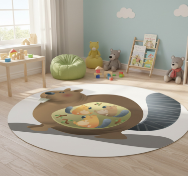 Vinyl teppich tiere eichhörnchen mutter - TenStickers