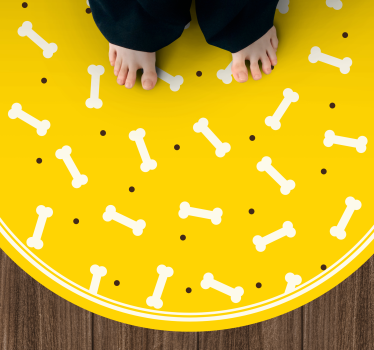 Vinyl Teppich Tiere gelbes knochenmuster - TenStickers