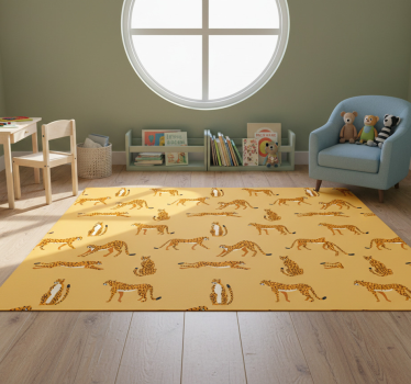 Vinyl teppich tiere gelbes leopardenmuster - TenStickers