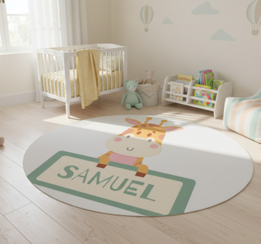 Vinyl teppich tiere giraffe mit namen - TenStickers