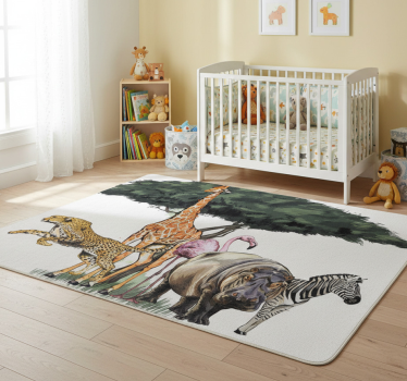 Vinyl teppich tiere giraffenfamilie safari - TenStickers