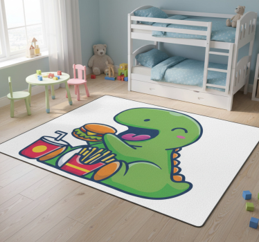 Vinyl teppich tiere glücklicher grüner dinosaurier - TenStickers