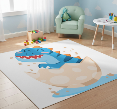 Vinyl teppich tiere glückliches dino-baby - TenStickers
