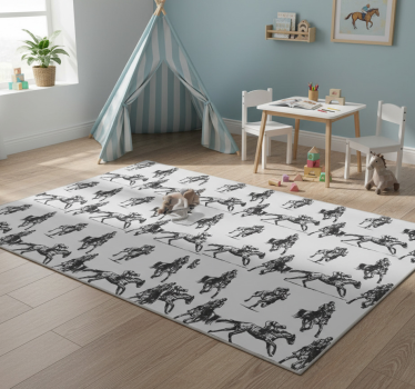 Vinyl teppich tiere graue westernpferde - TenStickers