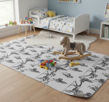 Vinyl teppich tiere graue pferde in verschiedenen positionen - TenStickers