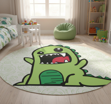Vinyl teppich tiere grünes dinosaurier doodle gruselig - TenStickers