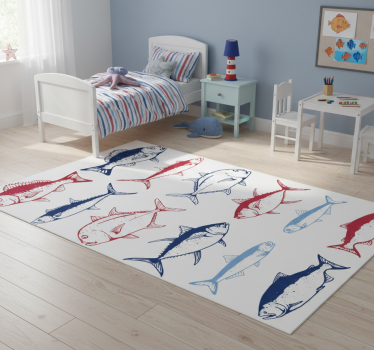 Vinyl teppich tiere handgezeichnete fische - TenStickers