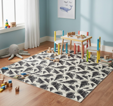 Vinyl teppich tiere mit handgezeichneten muscheln - TenStickers