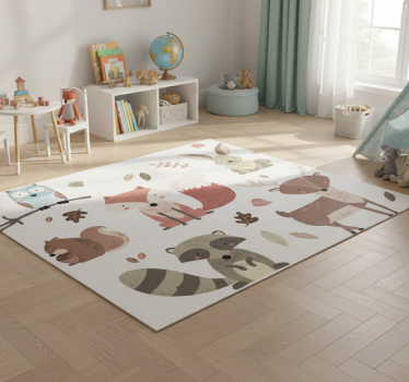 Vinyl teppich tiere im herbststil - TenStickers