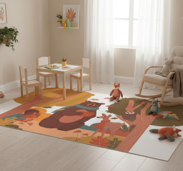 Vinyl teppich tiere herbstwald kreaturen - TenStickers