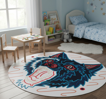Vinyl teppich tiere heulender wolf grafik - TenStickers