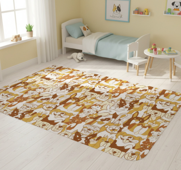 Vinyl teppich tiere hundeparty - TenStickers