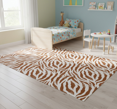 Vinyl teppich tiere im braunen zebra-design - TenStickers