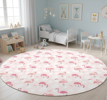 Vinyl teppich tiere mit pinken flamingo-motiven - TenStickers