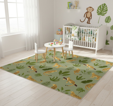 Vinyl teppich tiere im leopardenmuster dschungel - TenStickers
