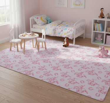 Vinyl teppich tiere im pinken cowboy-pferde-muster - TenStickers