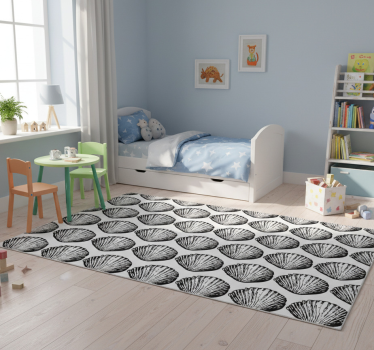 Vinyl teppich tiere im retro muschel muster - TenStickers
