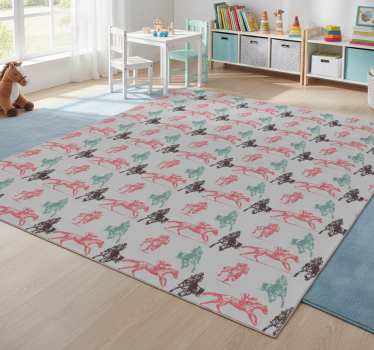 Vinyl teppich tiere im westernhaus-muster - TenStickers