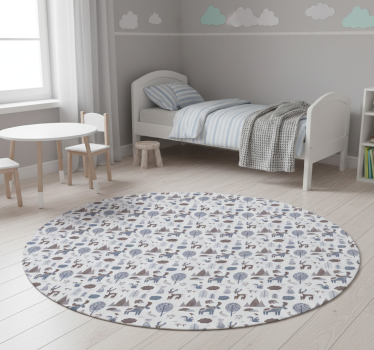 Vinyl teppich tiere in nordischem grau - TenStickers