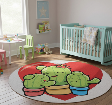 Vinyl teppich tiere kaktus familie liebe - TenStickers