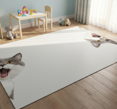 Vinyl teppich tiere katze auf weißem hintergrund - TenStickers