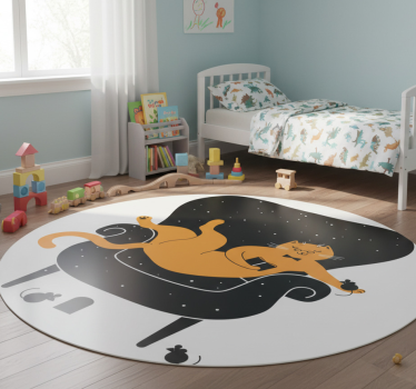 Vinyl teppich tiere katze und maus - TenStickers