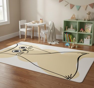 Vinyl teppich tiere beige gemalte katze - TenStickers