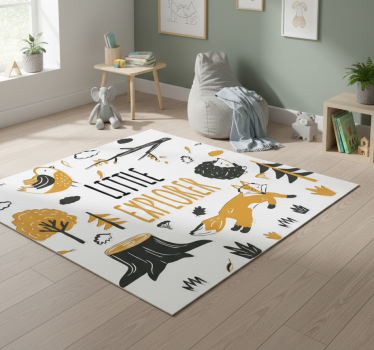 Vinyl teppich tiere für kleine entdecker - TenStickers