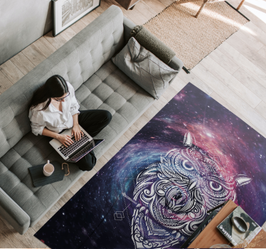 Vinyl Teppich Tiere kosmische eulenillustration - TenStickers