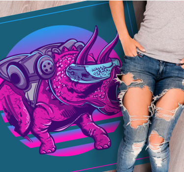 Vinyl Teppich Tiere kybernetische nashornillustration - TenStickers