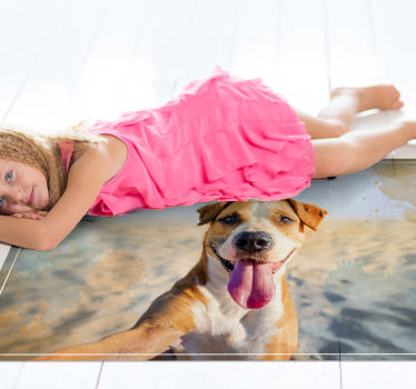 Vinyl Teppich Tiere lächelndes hundeporträt - TenStickers