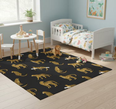 Vinyl teppich tiere leoparden auf dunklem hintergrund - TenStickers