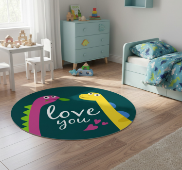 Vinyl teppich tiere lieb dich dinosaurier - TenStickers