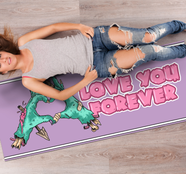 Vinyl Teppich Tiere liebevolle dinosaurierszene - TenStickers