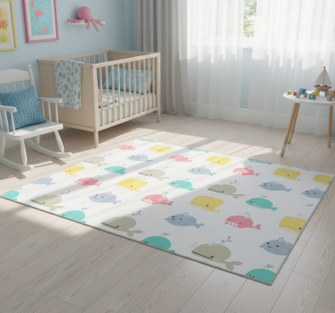 Vinyl teppich tiere mit bunten babywalen - TenStickers