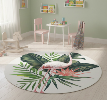 Vinyl teppich tiere aquarell flamingo und blätter - TenStickers
