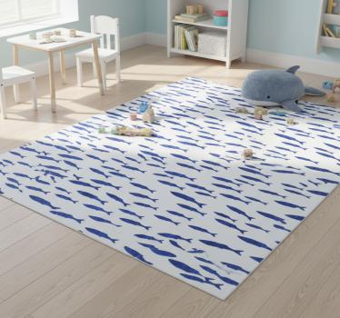 Vinyl teppich tiere mit blauem fischmuster - TenStickers