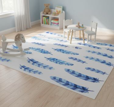Vinyl teppich tiere mit blauen federn für kinder - TenStickers