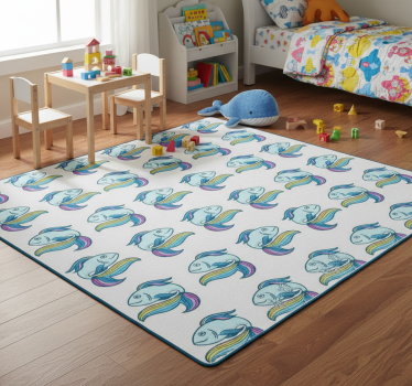 Vinyl teppich tiere mit blauen neonfischen - TenStickers