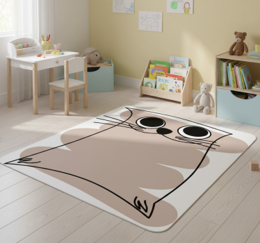 Vinyl teppich tiere mit braunem gemaltem kater - TenStickers